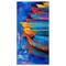 Designart - Boats and Jetty at Pier in Oil Painting - Sea & Shore Painting Print on Wrapped Canvas